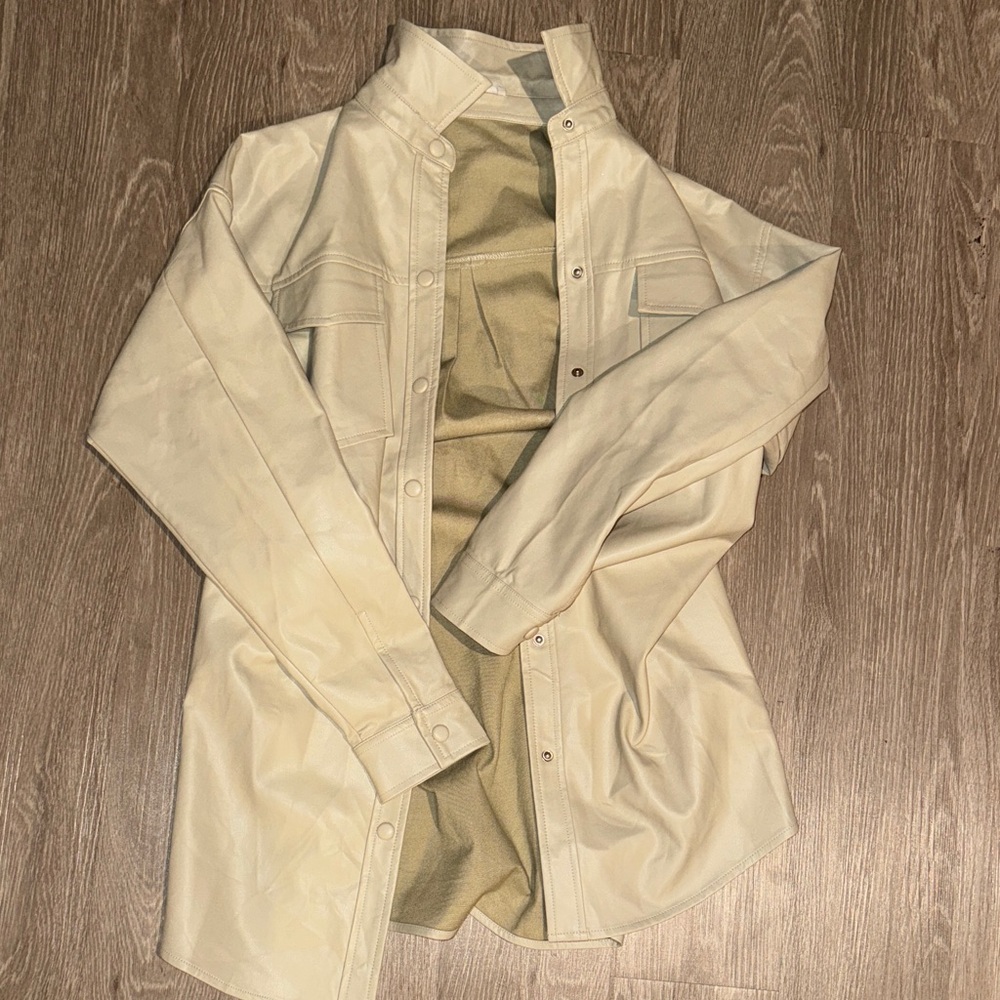 Men's Beige Shirt Jacket